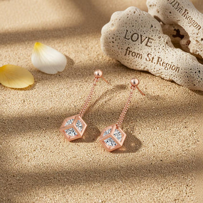 Crystal & 18K Rose Gold-Plated Caged Drop Earrings