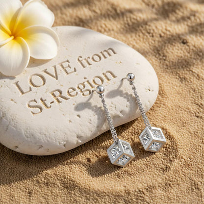 Crystal and Silver-Plated Caged Drop Earrings, silver drop earrings for women, vintage-inspired design, lifestyle look