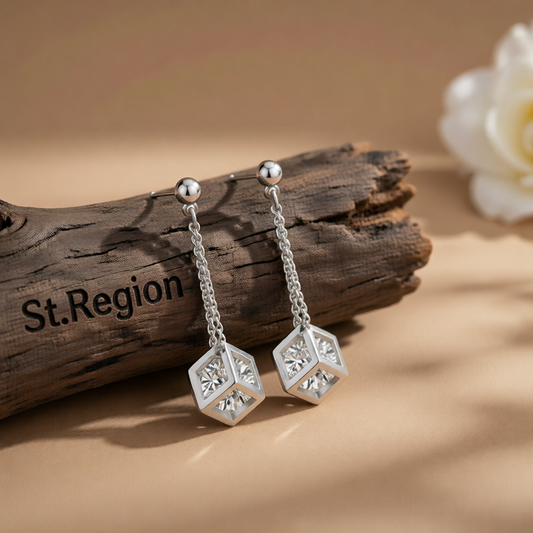 Crystal & Silver-Plated Caged Drop Earrings