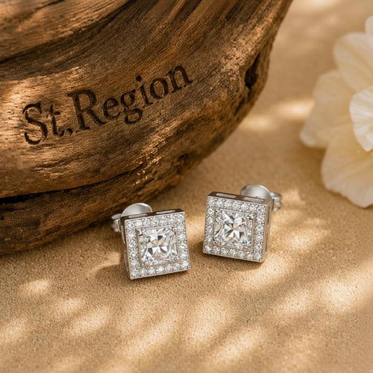 Crystal & Cubic Zirconia Hola Square Stud Earrings