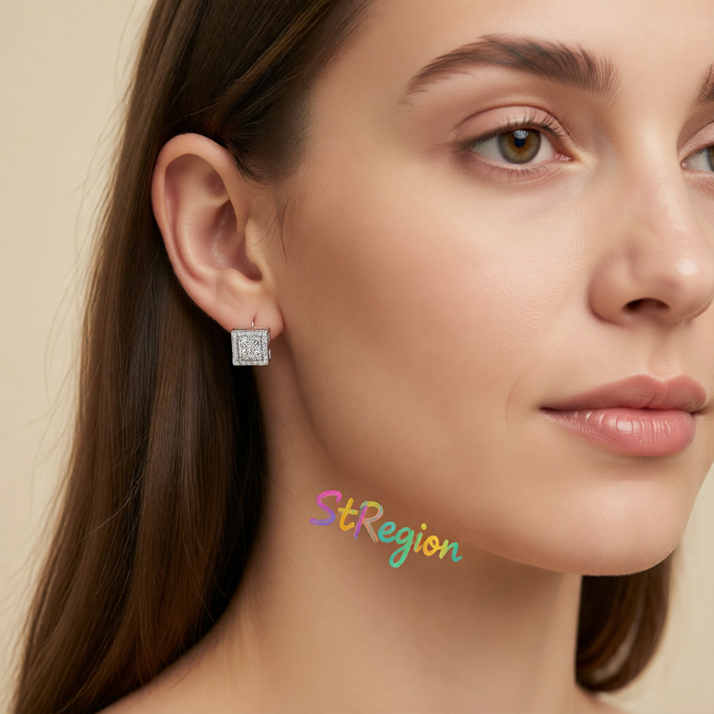 Crystal & Cubic Zirconia Hola Square Stud Earrings