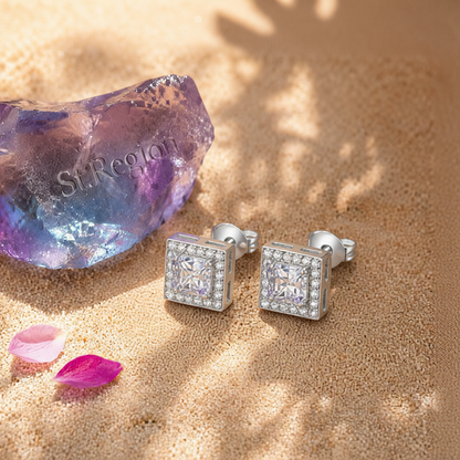 Crystal & Cubic Zirconia Hola Square Stud Earrings