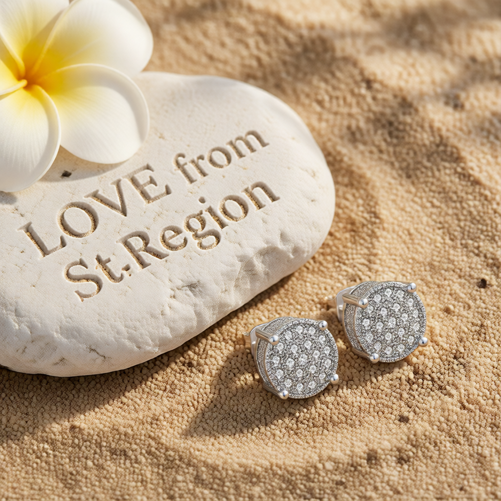 Clear Cubic Zirconia & Silver-Plated Round Pavé Stud Earrings
