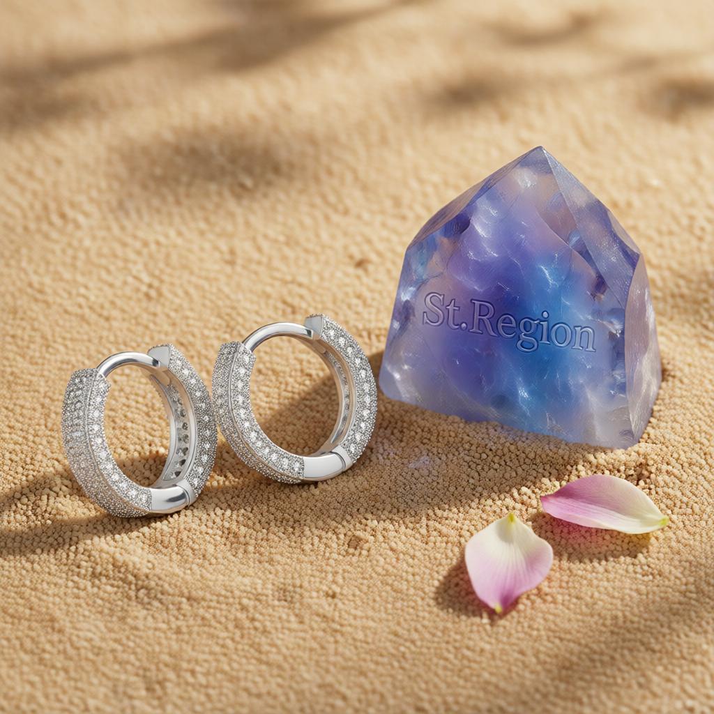 Cubic Zirconia and Silver-Plated Huggie Earrings, silver huggie earrings, everyday style, detail close-up