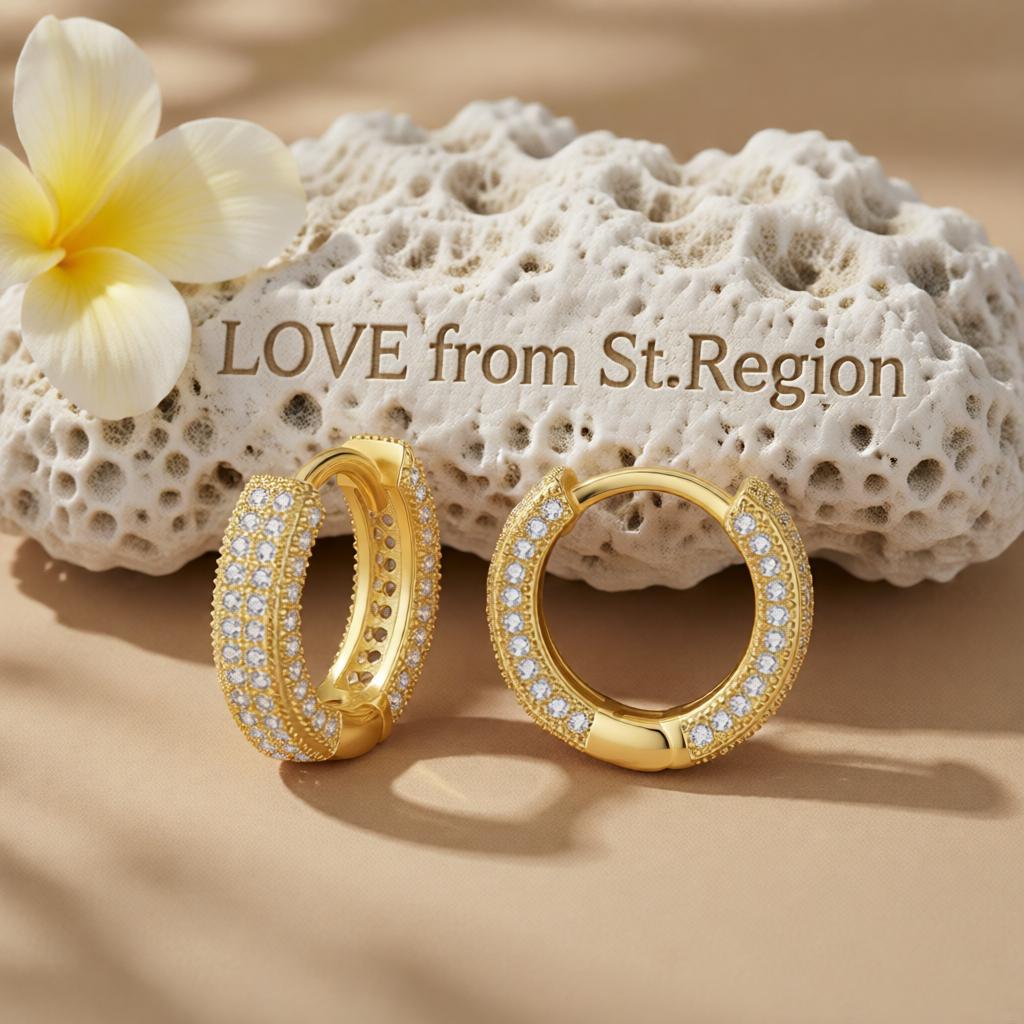 Cubic Zirconia and 18K Gold-Plated Huggie Earrings, gold huggie earrings, everyday style, lifestyle look