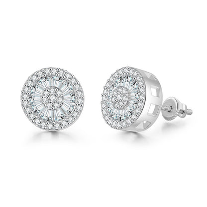 Cubic Zirconia & Crystal Round Stud Earrings