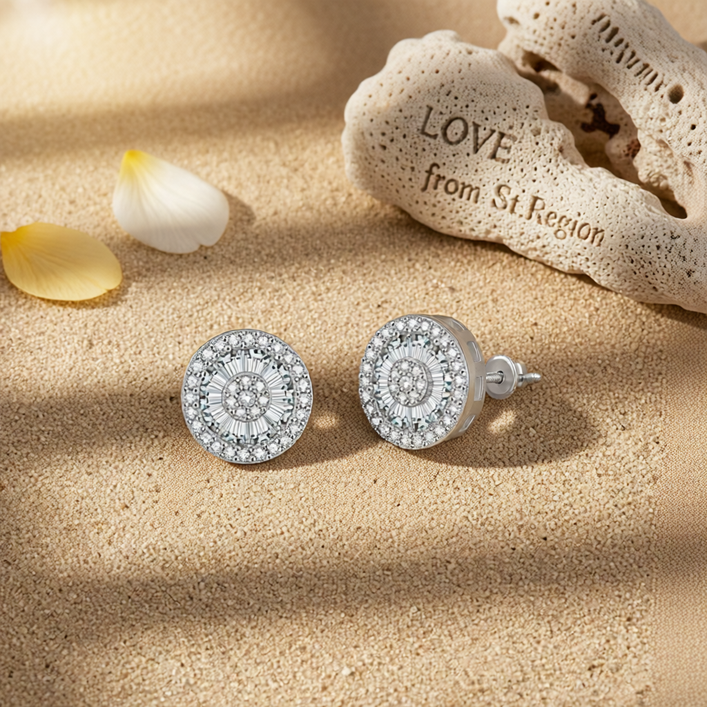 Cubic Zirconia & Crystal Round Stud Earrings