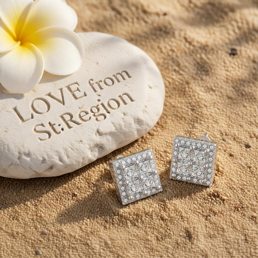 Crystal & Cubic Zirconia Silver-Plated Square Stud Earrings