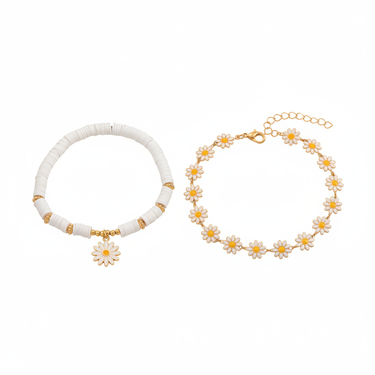 Enamel & Polymer Clay Goldtone Mum Stations Chain Anklet Set - Street Region