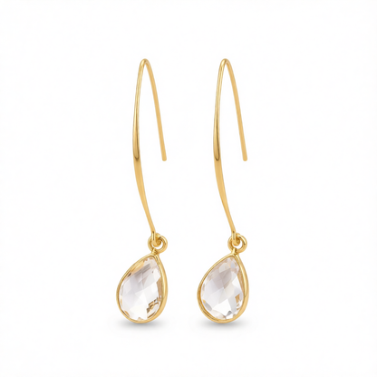 Clear Crystal & 18K Gold-Plated Threader Earrings