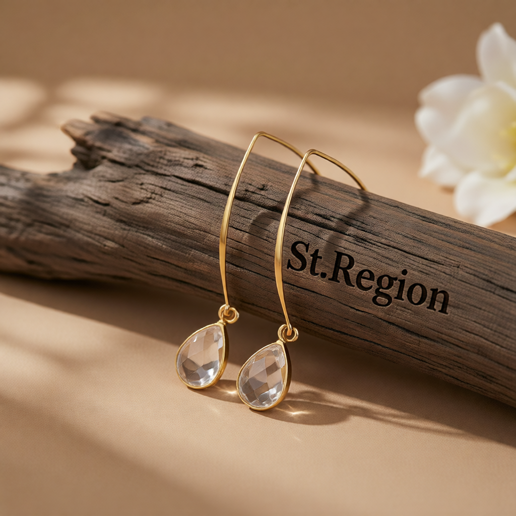 Clear Crystal & 18K Gold-Plated Threader Earrings