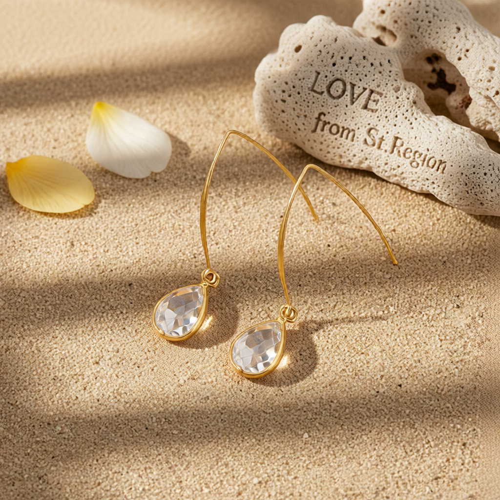 Clear Crystal & 18K Gold-Plated Threader Earrings