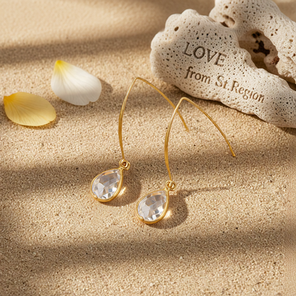 Clear Crystal & 18K Gold-Plated Threader Earrings