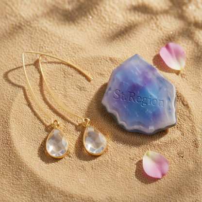 Clear Crystal & 18K Gold-Plated Threader Earrings