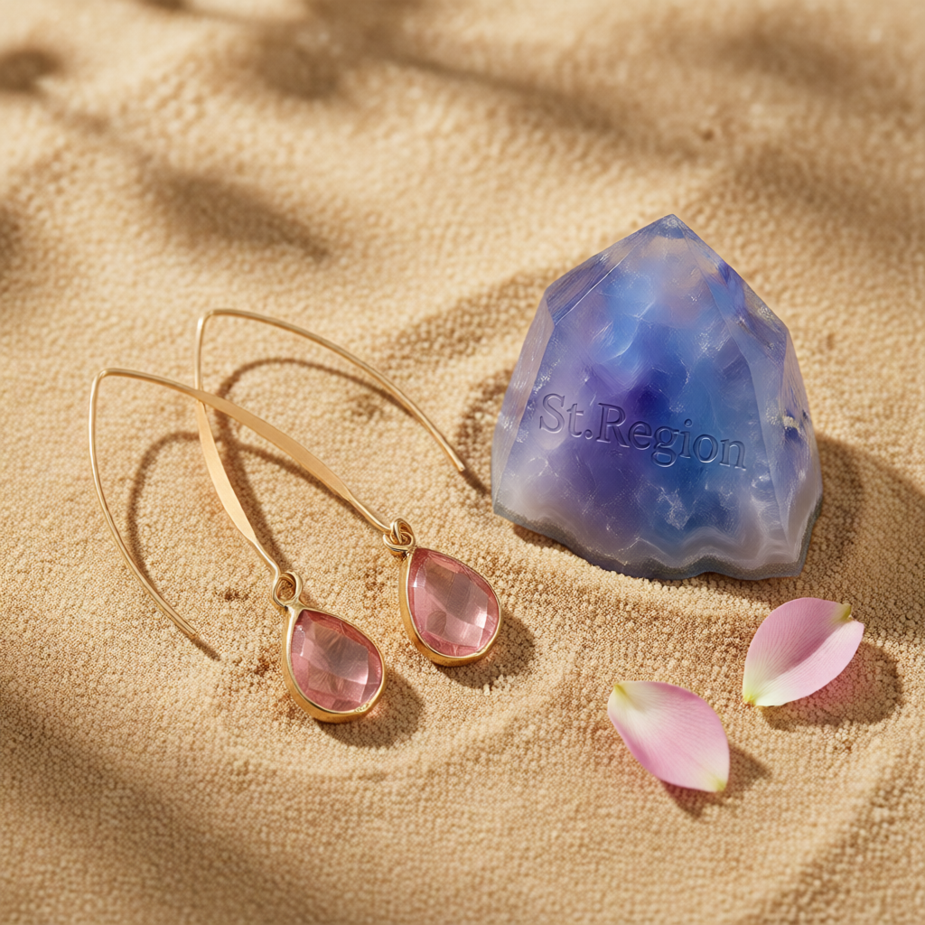 Pink Crystal & 18K Gold-Plated Threader Earrings