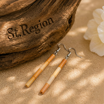 Yellow Quartz & Silver-Plated Cylinder Bead Drop Earrings