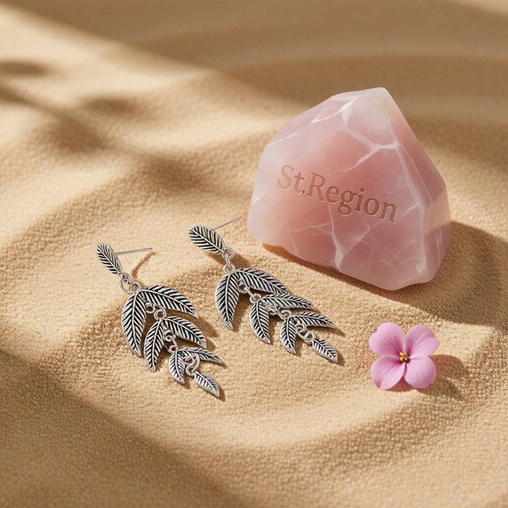 Silver-Plated Leaves Drop Earrings, silver drop earrings for women, elegant gift for her, detail close-up
