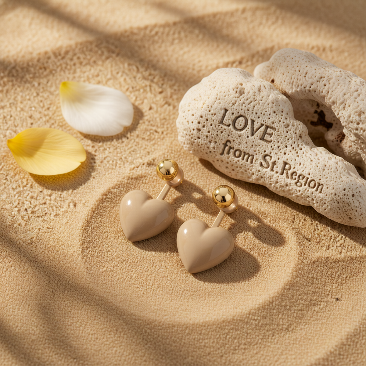 Gray Enamel & 18K Gold-Plated Heart Ear Jackets
