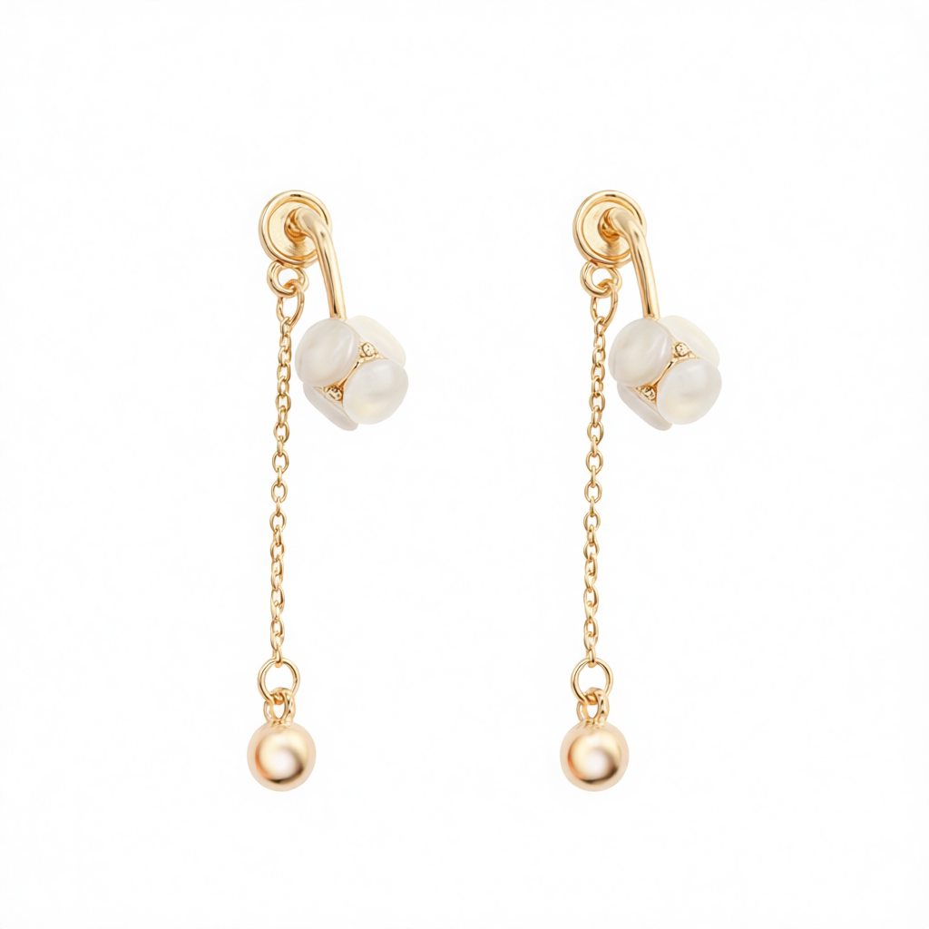 Cat's Eye & Cubic Zirconia 18K Gold-Plated Ball Ear Jackets