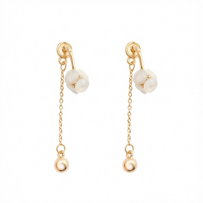 Cat's Eye & Cubic Zirconia 18K Gold-Plated Ball Ear Jackets
