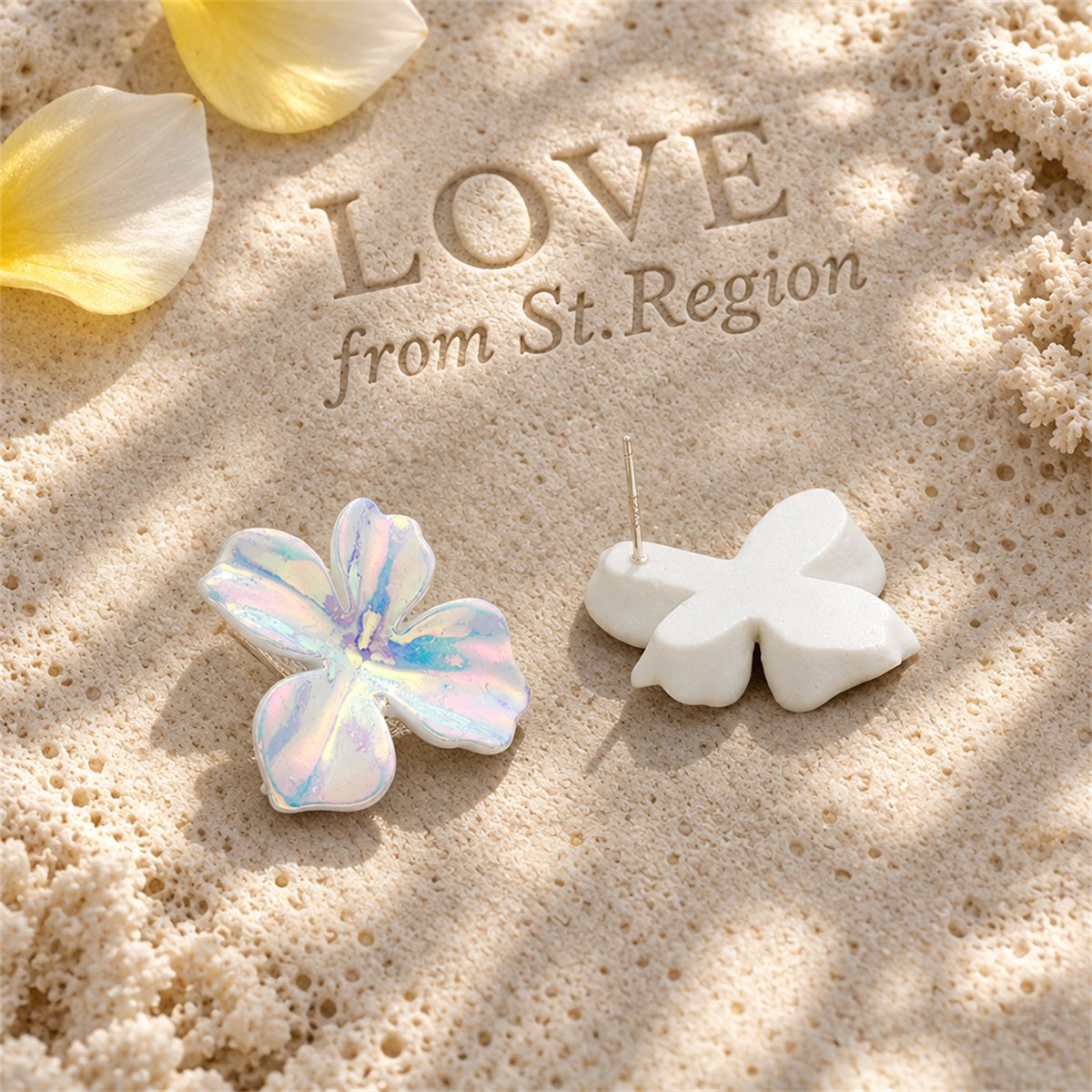 Pink Multicolor Acrylic Flower Stud Earrings, stud earrings for women, botanical inspired, lifestyle look