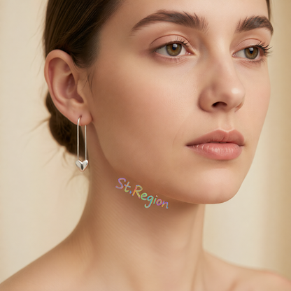 Silver-Plated Heart Pin Earrings