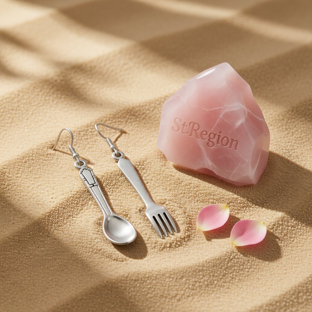 Silver-Plated Spoon and Fork Drop Earrings, silver drop earrings for women, everyday style, detail close-up