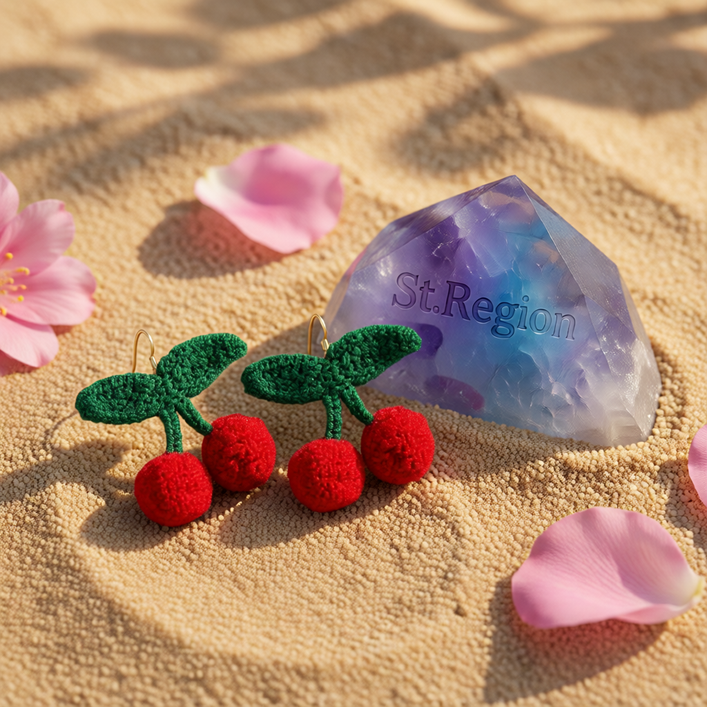 Red & Green Cherry Drop Earrings