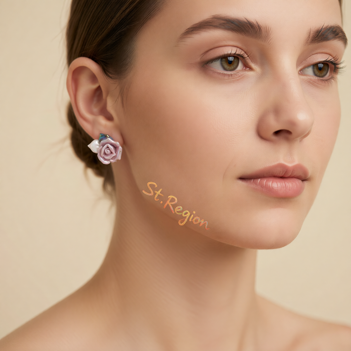Purple Resin & Enamel 18K Gold-Plated Rose Stud Earrings