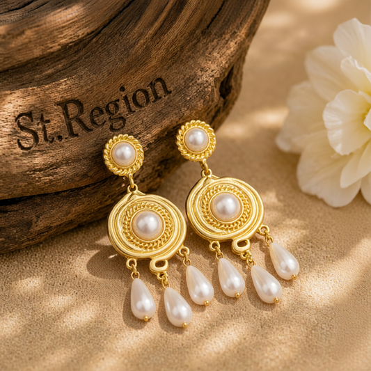 Pearl & 18K Gold-Plated Tassel Drop Earrings