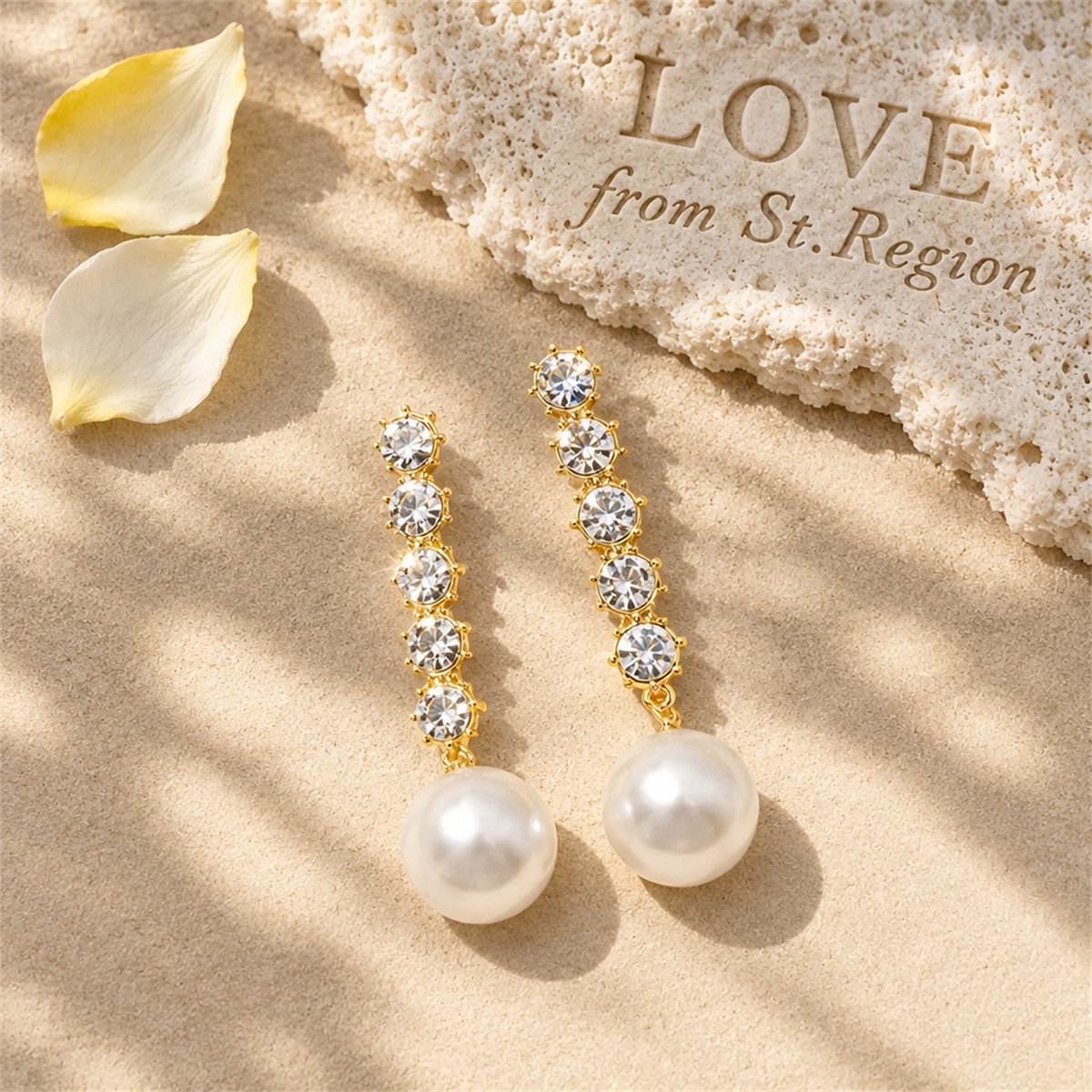 Cubic Zirconia and Pearl 18K Gold-Plated Drop Earrings, gold drop earrings for women, everyday style, lifestyle look