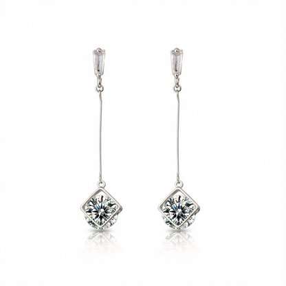Crystal & Silver-Plated Round Drop Earrings