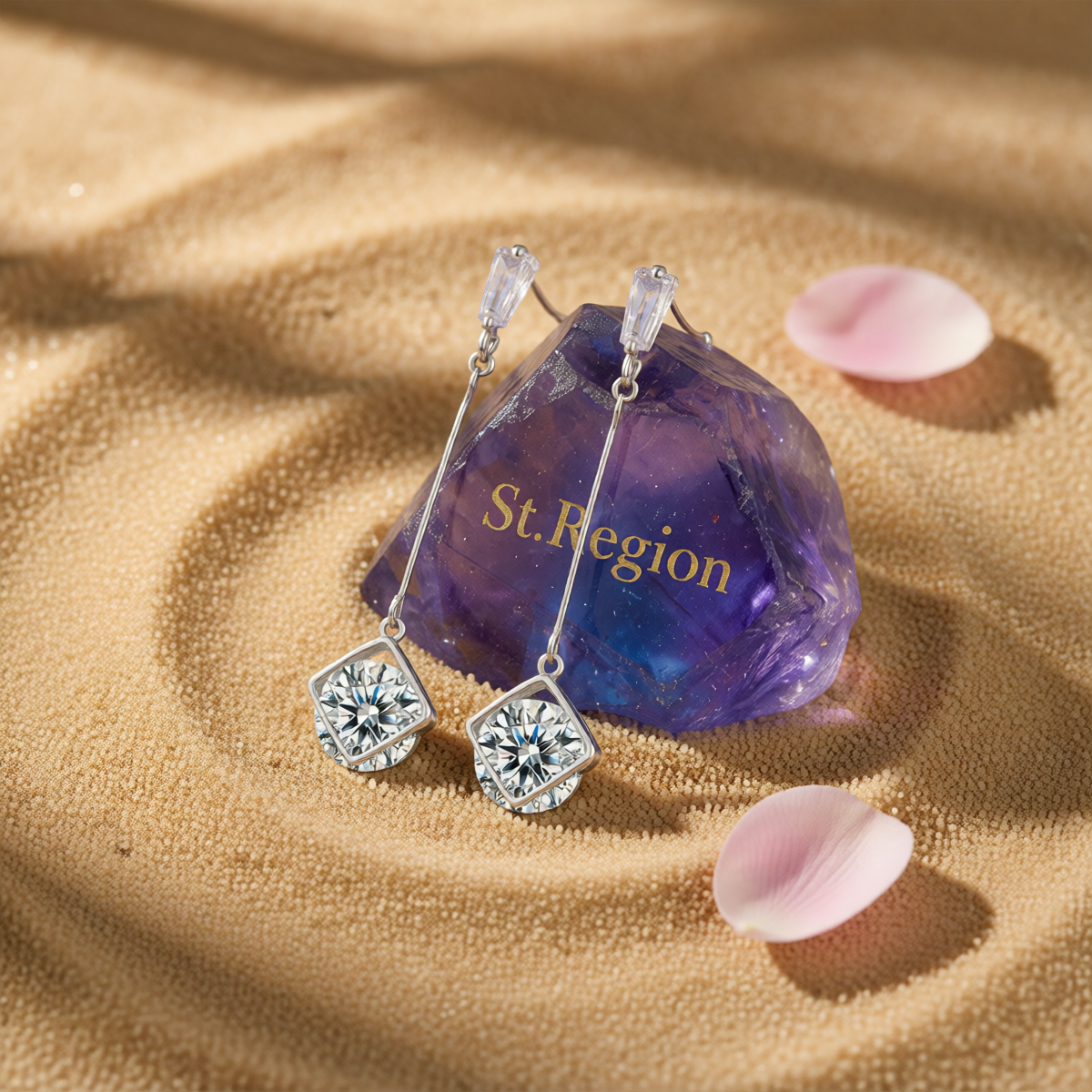 Crystal & Silver-Plated Round Drop Earrings