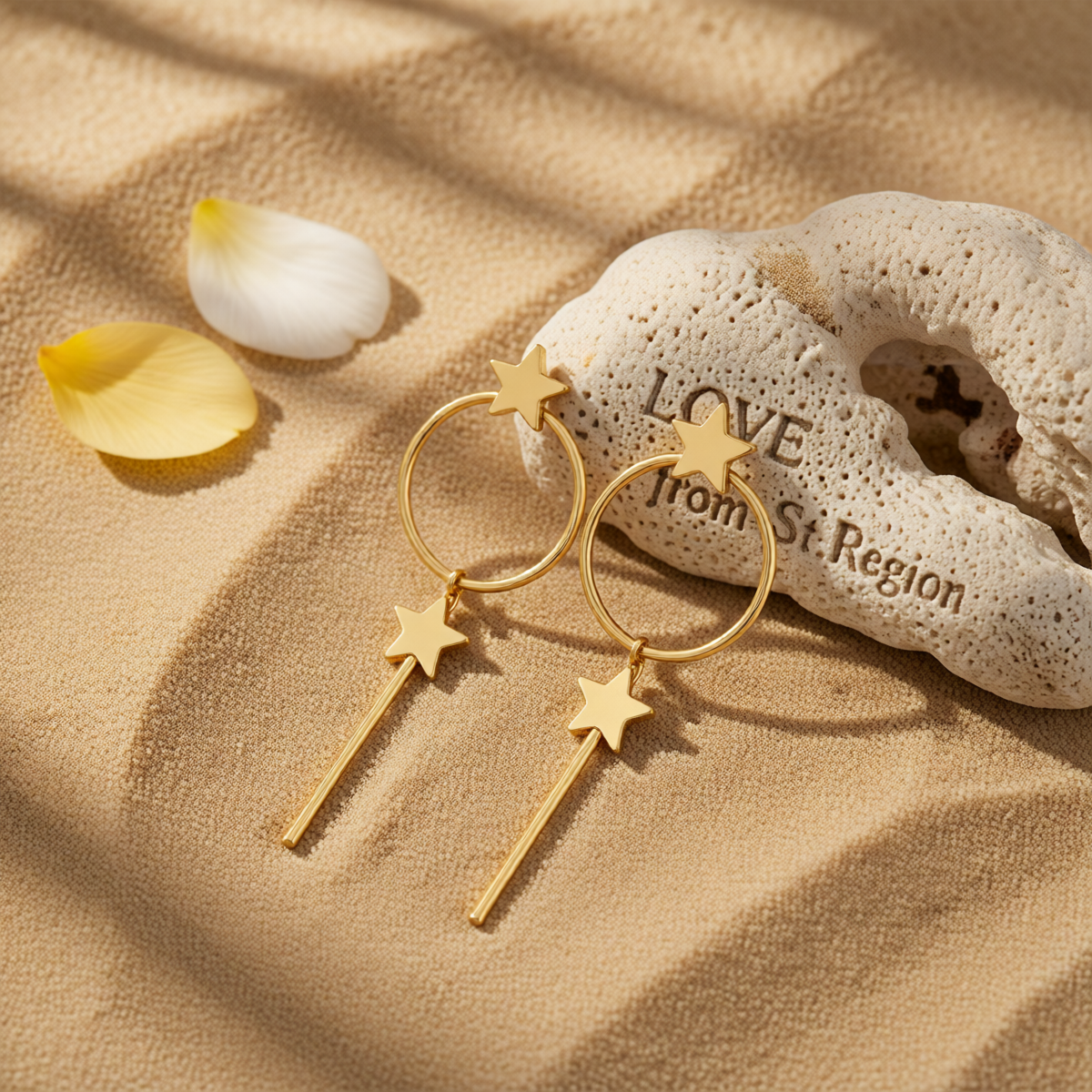 18K Gold-Plated Star Magic Wand Drop Earrings
