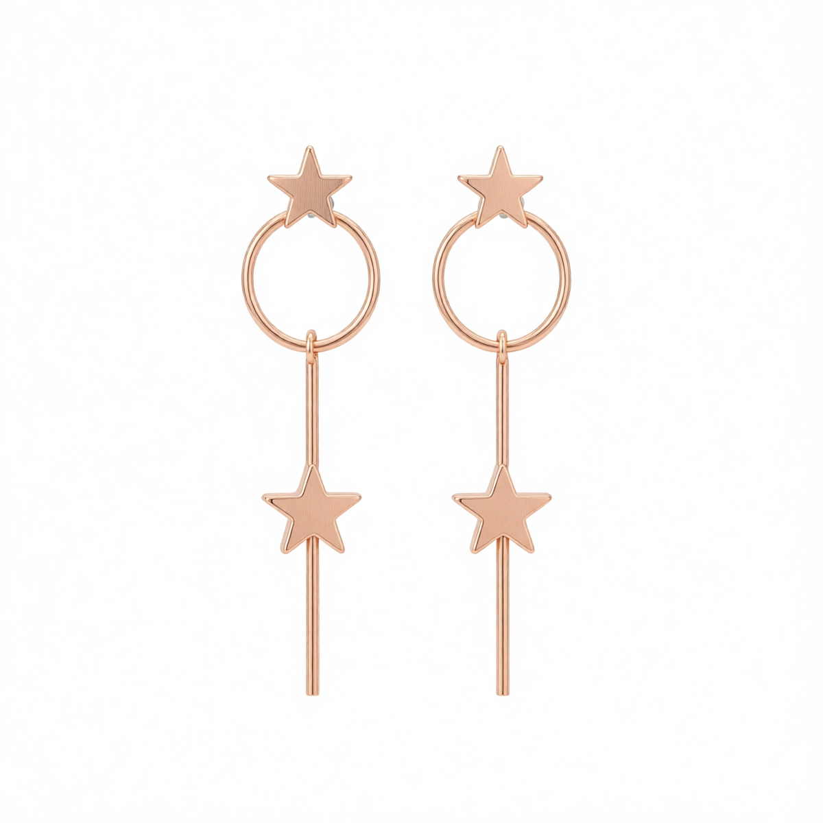 18K Rose Gold-Plated Star Magic Wand Drop Earrings