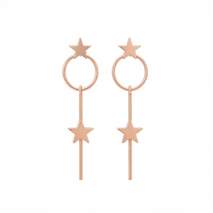 18K Rose Gold-Plated Star Magic Wand Drop Earrings