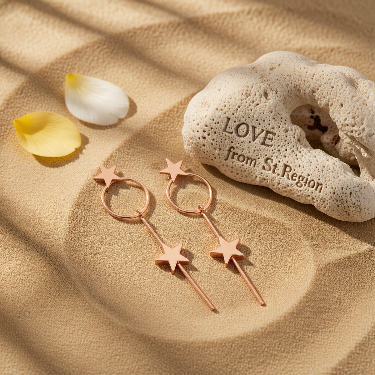 18K Rose Gold-Plated Star Magic Wand Drop Earrings