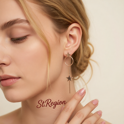 18K Rose Gold-Plated Star Magic Wand Drop Earrings