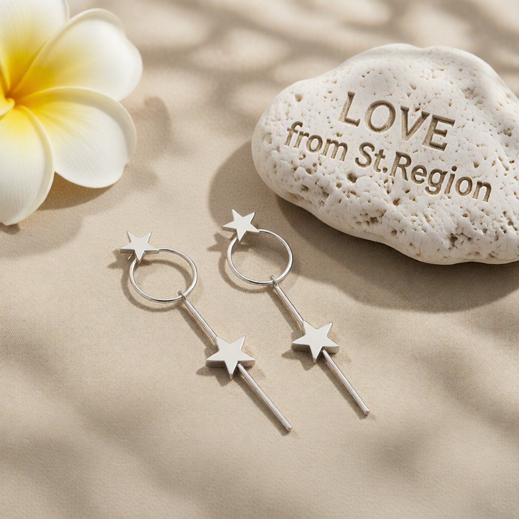 Silver-Plated Star Magic Wand Drop Earrings, silver drop earrings for women, everyday style, lifestyle look