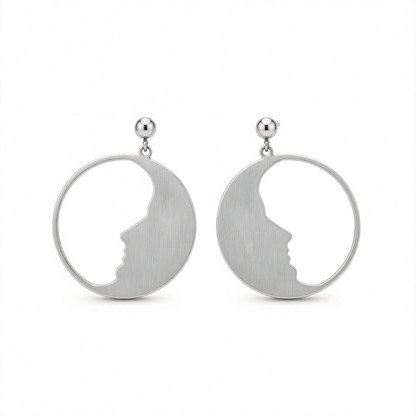 Silver-Plated Open Face Drop Earrings