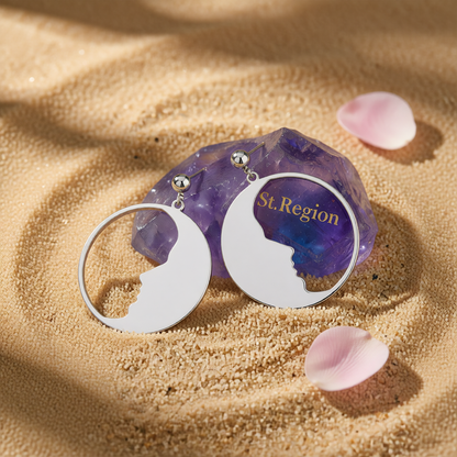 Silver-Plated Open Face Drop Earrings