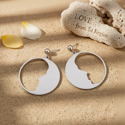 Silver-Plated Open Face Drop Earrings