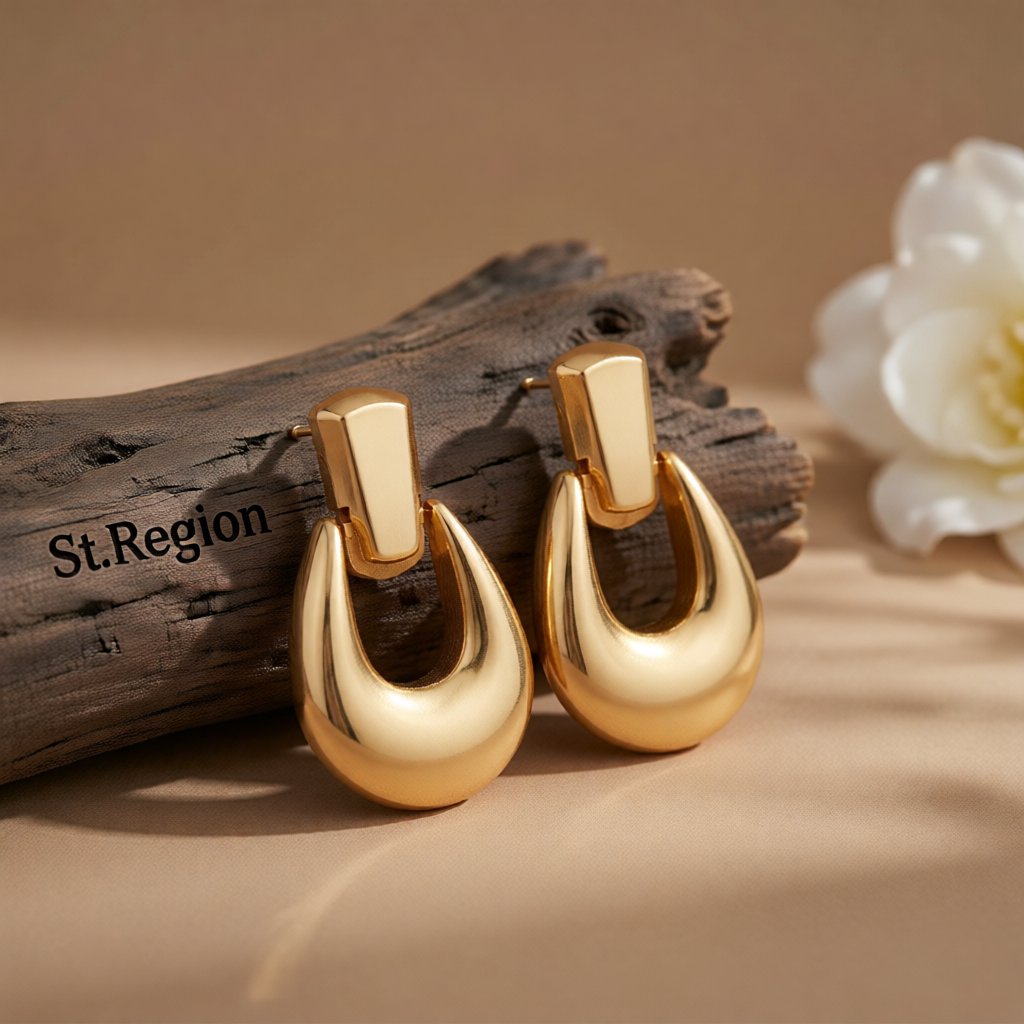 18K Gold-Plated Catch Drop Earrings