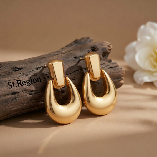 18K Gold-Plated Catch Drop Earrings