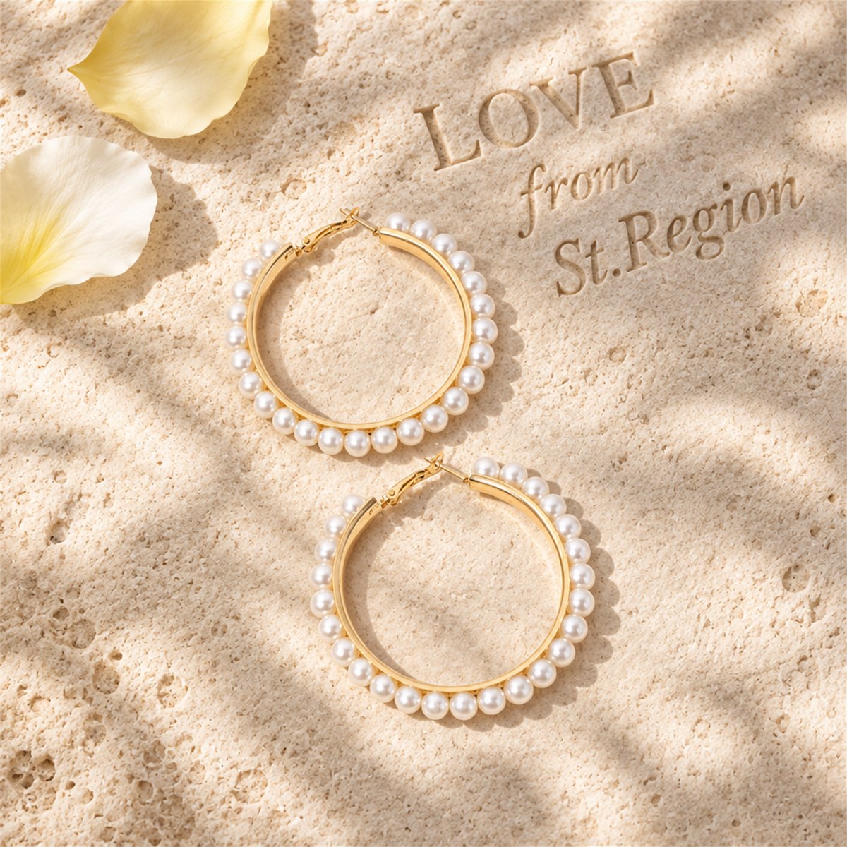 Pearl & 18K Gold-Plated Hoop Earrings
