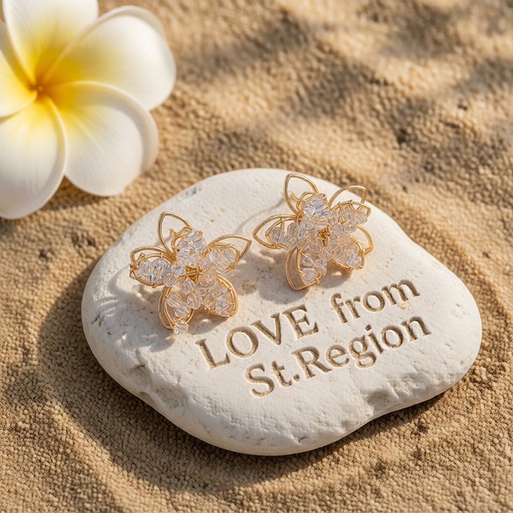 18K Gold-Plated Beaded Floral Stud Earrings