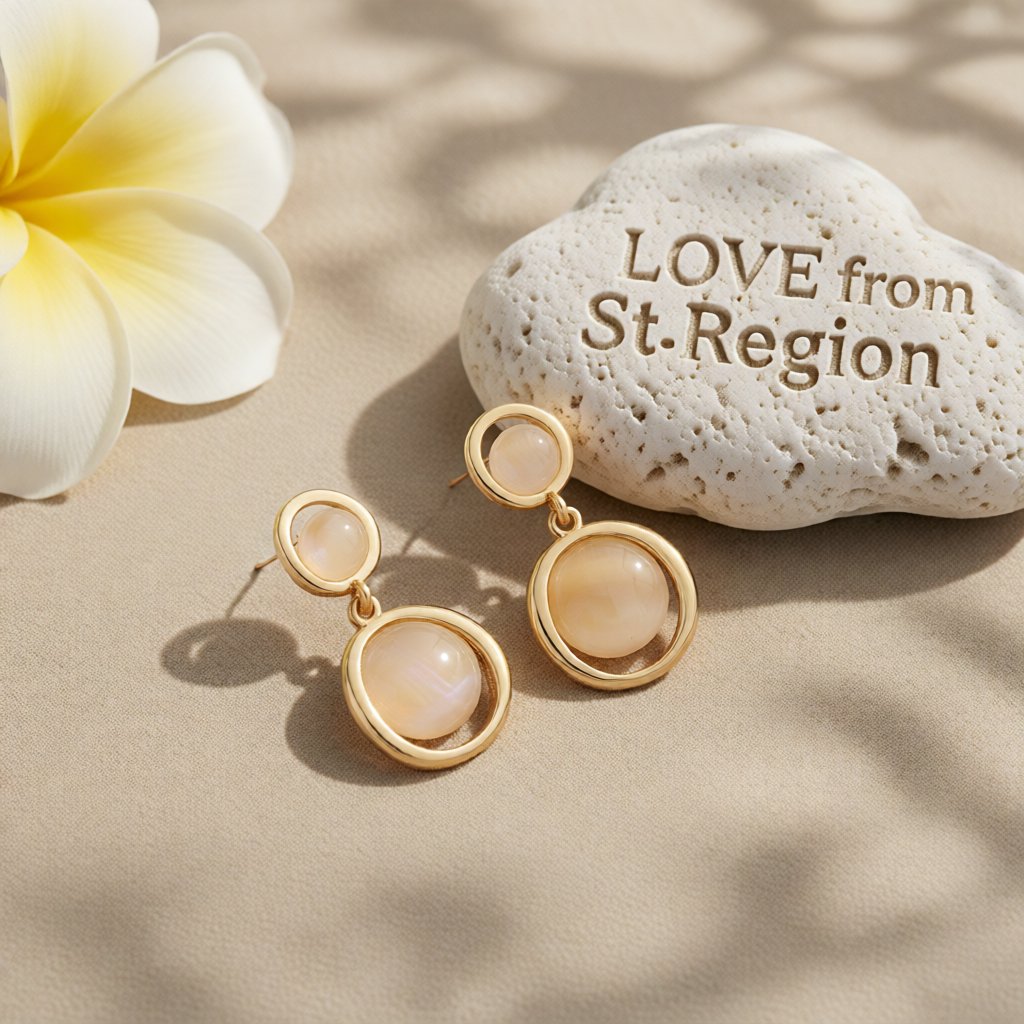 Cat's Eye and 18K Gold-Plated Round Drop Earrings, gold drop earrings for women, everyday style, lifestyle look