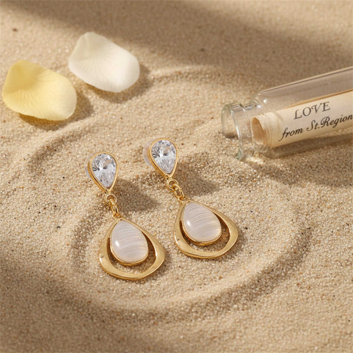 18K Gold-Plated & Clear Crystal Planet Drop Earrings - Street Region