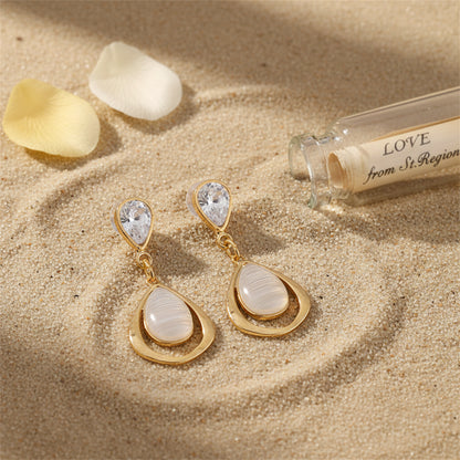 18K Gold-Plated & Clear Crystal Planet Drop Earrings - Street Region