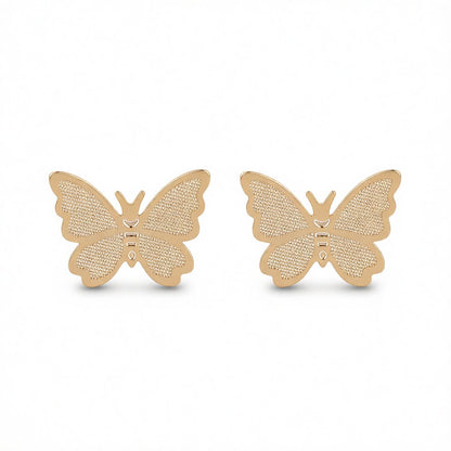 18K Gold-Plated Butterfly Stud Earrings, gold stud earrings for women, elegant gift for her, side view